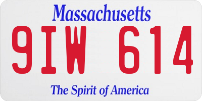 MA license plate 9IW614