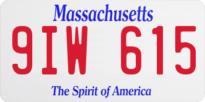 MA license plate 9IW615
