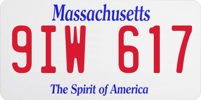 MA license plate 9IW617