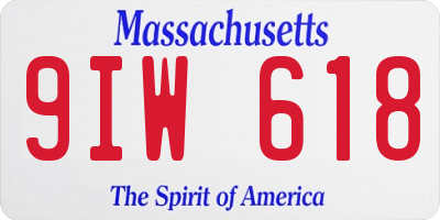 MA license plate 9IW618