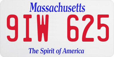 MA license plate 9IW625