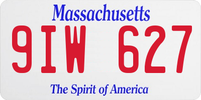 MA license plate 9IW627