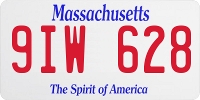 MA license plate 9IW628