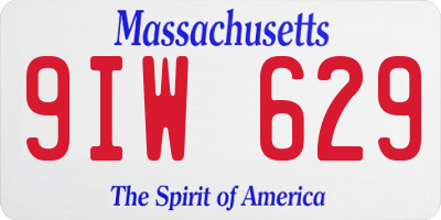 MA license plate 9IW629