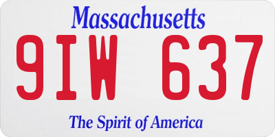 MA license plate 9IW637