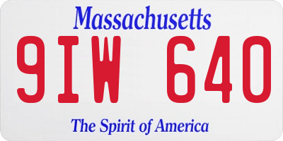 MA license plate 9IW640