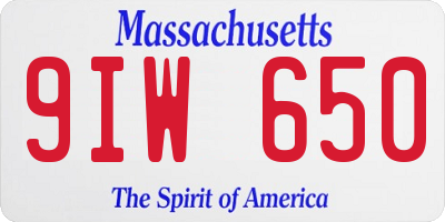 MA license plate 9IW650