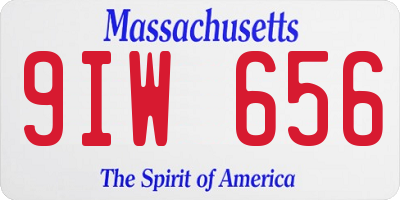 MA license plate 9IW656