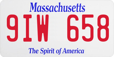 MA license plate 9IW658