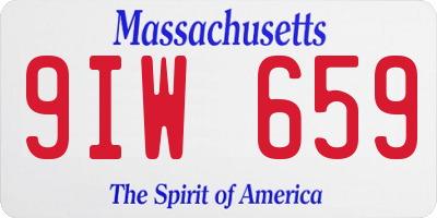 MA license plate 9IW659