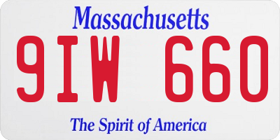 MA license plate 9IW660