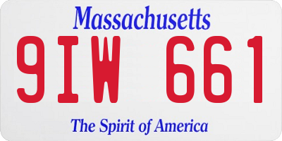 MA license plate 9IW661