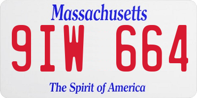 MA license plate 9IW664