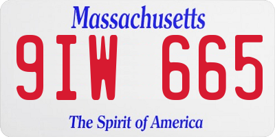 MA license plate 9IW665