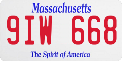 MA license plate 9IW668