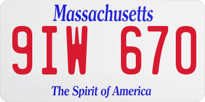 MA license plate 9IW670