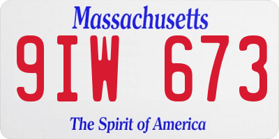 MA license plate 9IW673