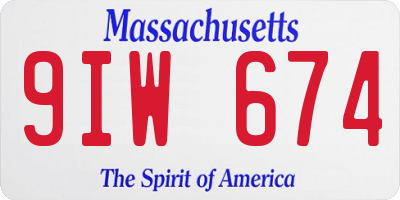 MA license plate 9IW674
