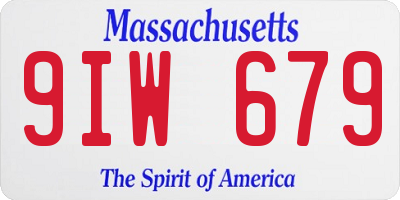 MA license plate 9IW679