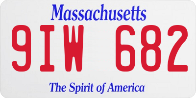 MA license plate 9IW682