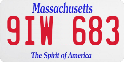 MA license plate 9IW683