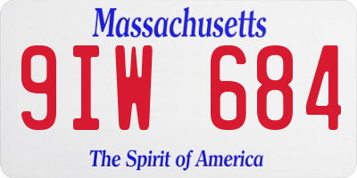 MA license plate 9IW684