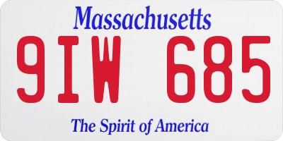 MA license plate 9IW685
