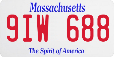 MA license plate 9IW688