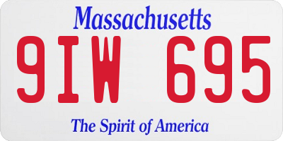 MA license plate 9IW695