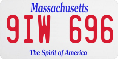 MA license plate 9IW696