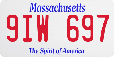 MA license plate 9IW697