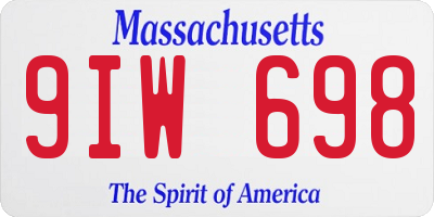 MA license plate 9IW698