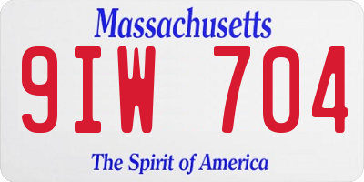 MA license plate 9IW704