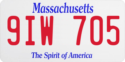 MA license plate 9IW705