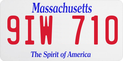 MA license plate 9IW710