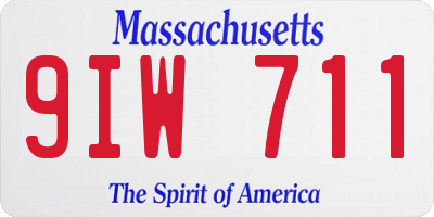 MA license plate 9IW711