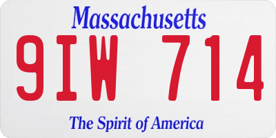 MA license plate 9IW714