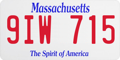 MA license plate 9IW715