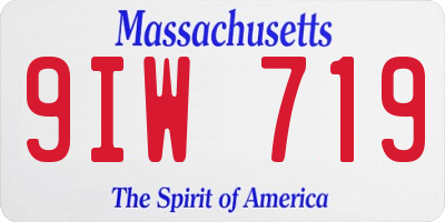 MA license plate 9IW719