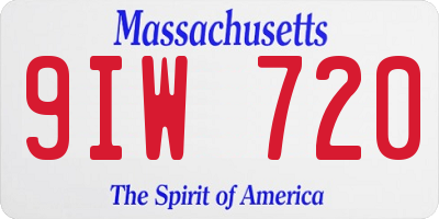MA license plate 9IW720