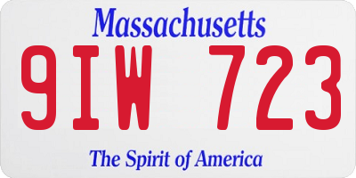 MA license plate 9IW723