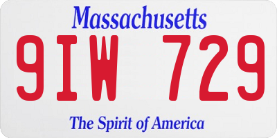 MA license plate 9IW729