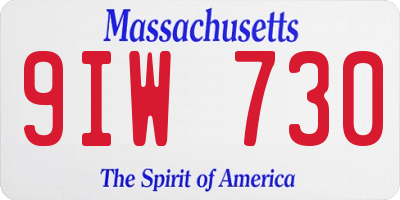 MA license plate 9IW730
