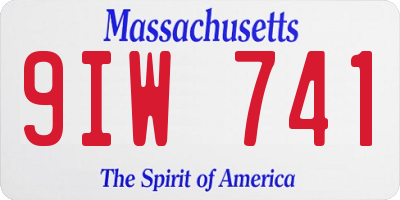 MA license plate 9IW741