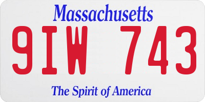 MA license plate 9IW743