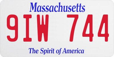 MA license plate 9IW744