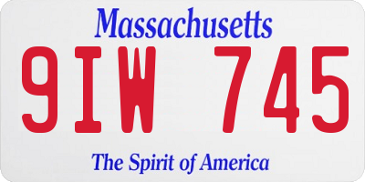 MA license plate 9IW745