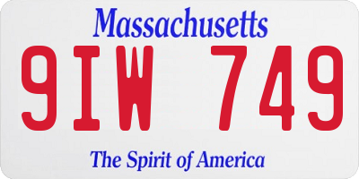 MA license plate 9IW749