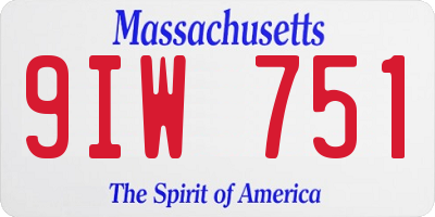 MA license plate 9IW751
