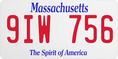MA license plate 9IW756
